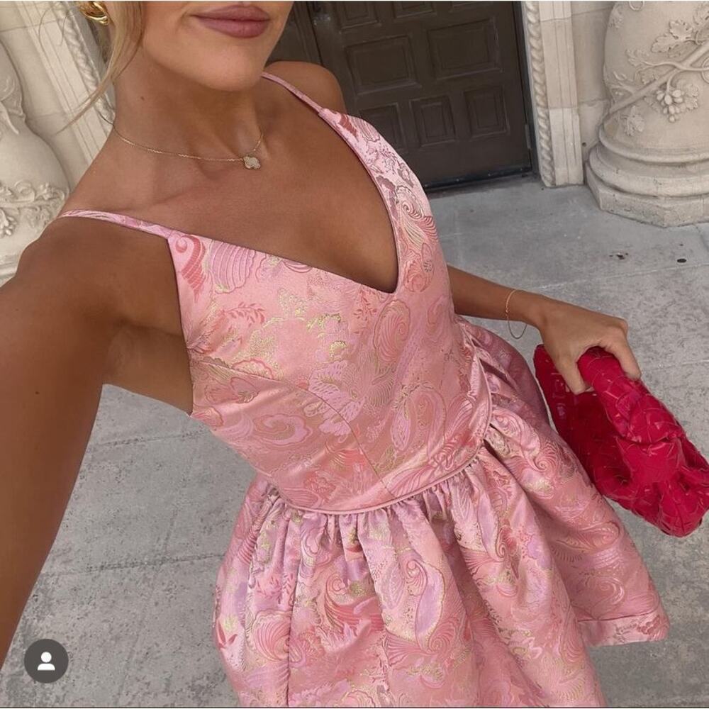NWT Markarian Dolly Butterfly Mini Dress Size 6 Pink Balletcore Fairy
